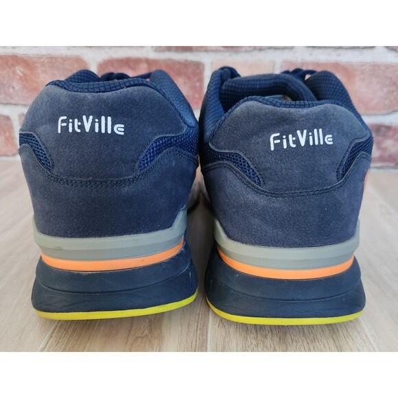 Fitville Men’s Shoes Size US 14 EW Blue Marca Lace Up Extra Wide Walking Comfort - Picture 3 of 9